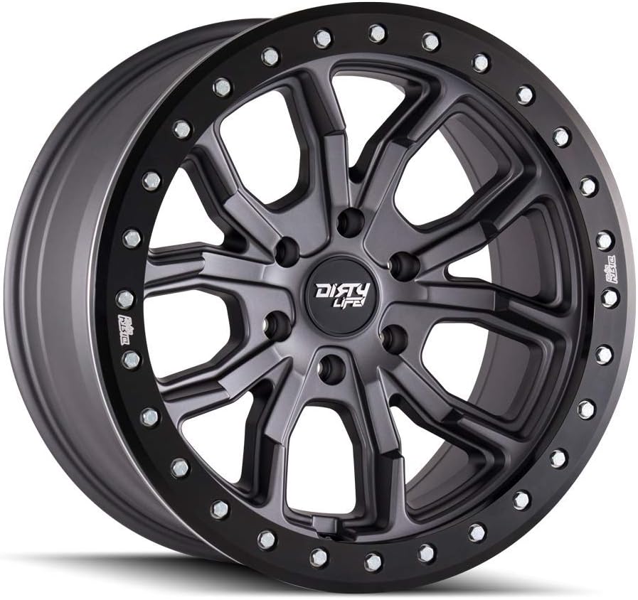 Dirty Life DT-1 Series Beadlock Wheel 17x9 5x5 38mm Offset Gunmetal - JT/JL/JK