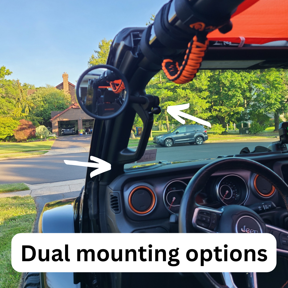 **2024** Gladiator / JT A-Pillar Side Jeep Mirrors with Base Mount Driver AND Passenger