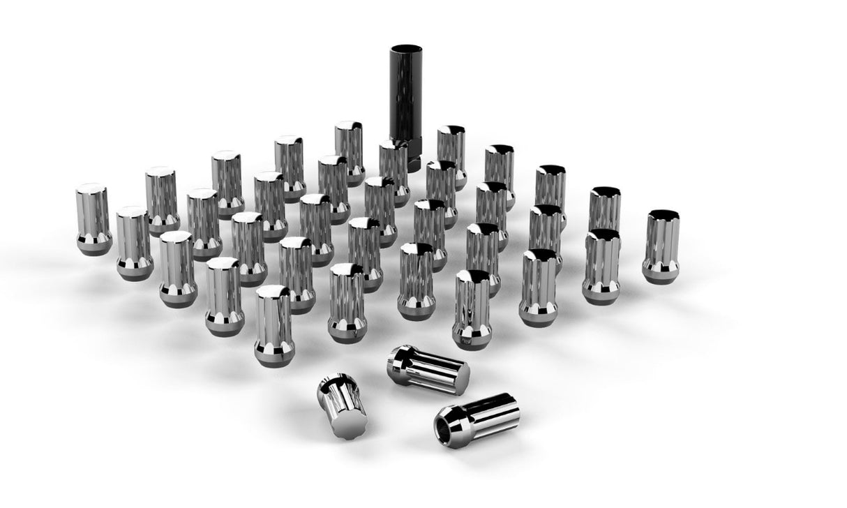 Teraflex 8 Lug 9/16x18 Spline Drive Lug Nuts, Chrome 36 pieces