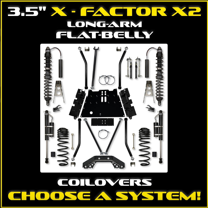 Jeep LJ 3.5"X-Factor X2 Flat Belly Coil Over Long Arm System