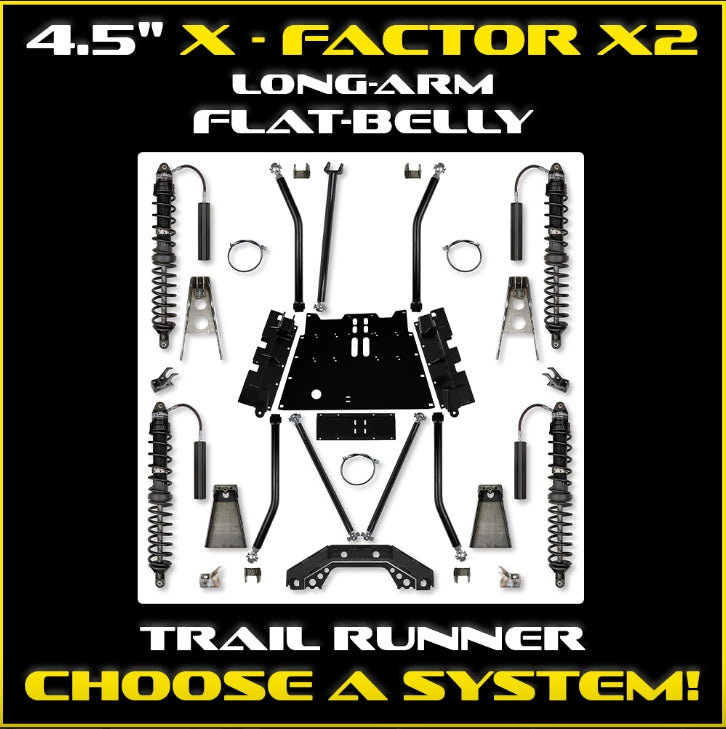Jeep LJ 4.5" X-Factor X2 Flat Belly Trail Runner Long Arm System