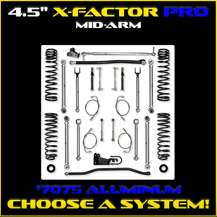 Jeep JKU (4DR) 4.5" X-Factor PRO Mid-arm System