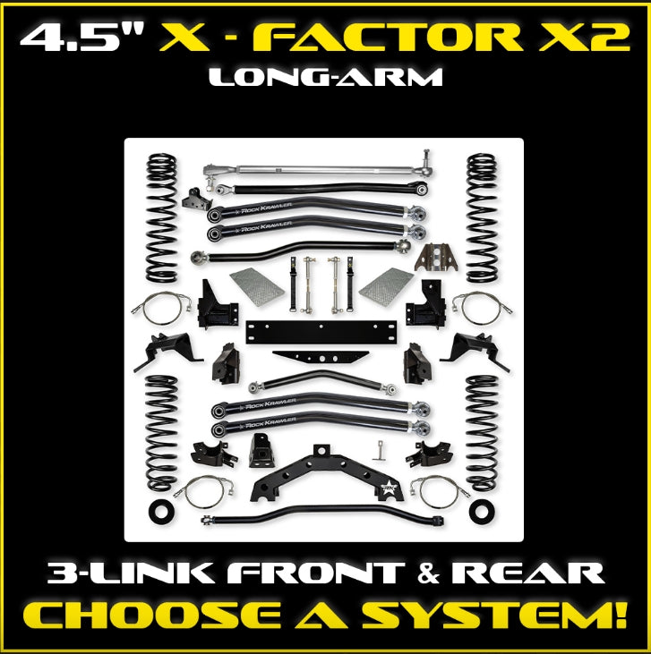 Jeep JKU (4DR) 4.5" X - Factor X2 Long-Arm System
