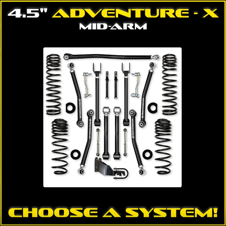 Jeep JL (2DR) 4.5" Adventure - X Mid-arm System (SPORT/SAHARA)
