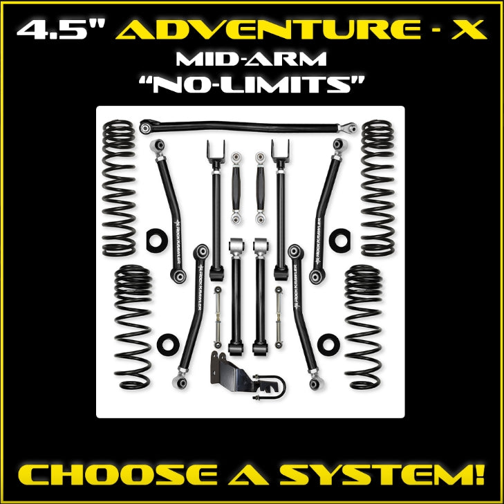 Jeep JL (2DR) 4.5" Adventure - X Mid-arm "No-Limits" System (RUBICON)
