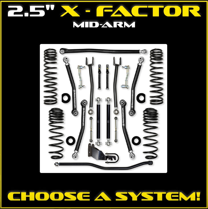 Jeep JL (2DR) 2.5" X-Factor Mid-arm System (SPORT/SAHARA)