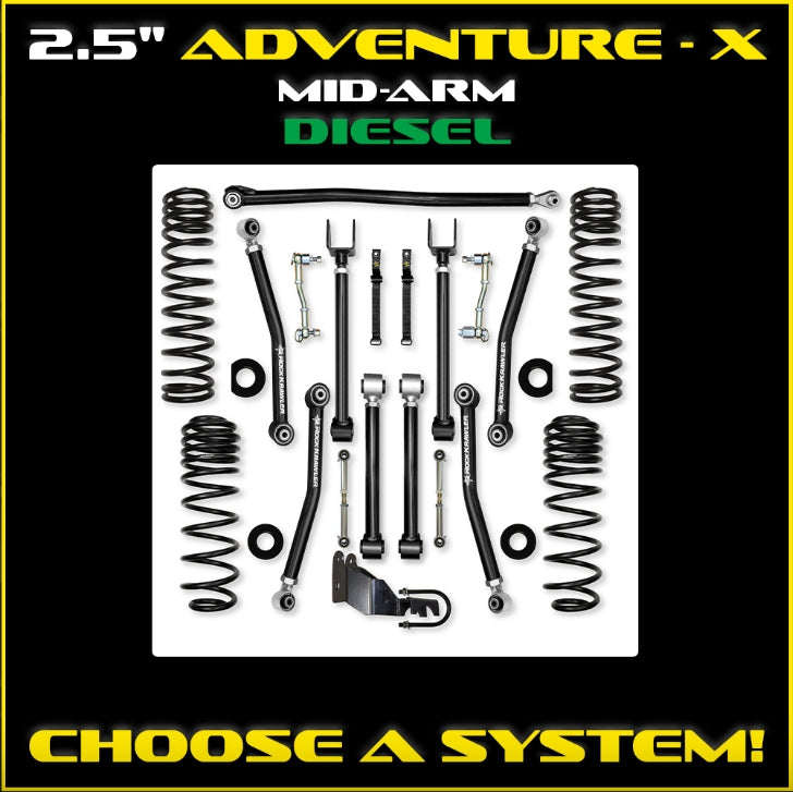 Jeep JLU (4DR) 2.5" Adventure- X Mid-arm System DIESEL (SPORT/SAHARA)