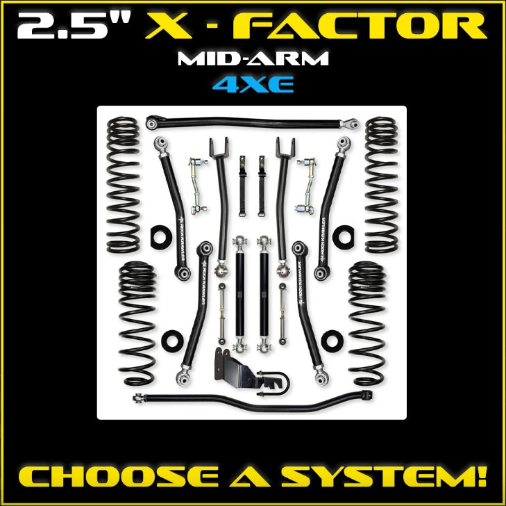 Jeep JLU (4DR) 2.5" X-Factor 4XE Mid-arm System (SPORT/SAHARA)