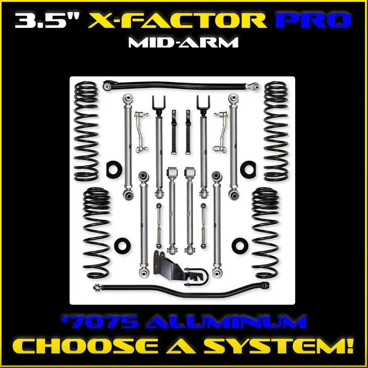 Jeep JLU (4DR) 3.5" X-Factor PRO Mid-arm System (SPORT/SAHARA)