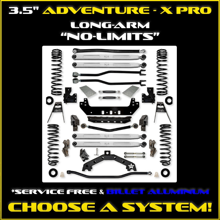 Jeep JLU (4DR) 3.5" Adventure - X PRO "No-Limits" Long-Arm System (RUBICON)