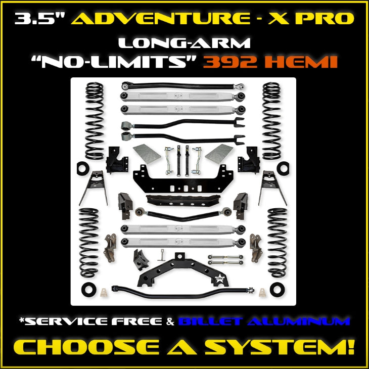 Jeep JLU (4DR) 3.5" Adventure - X PRO "No-Limits" 392 Long-Arm System