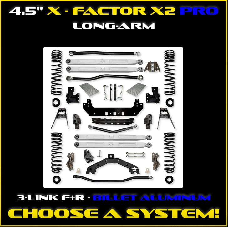 Jeep JLU (4DR) 4.5" X - Factor X2 PRO Long-Arm System