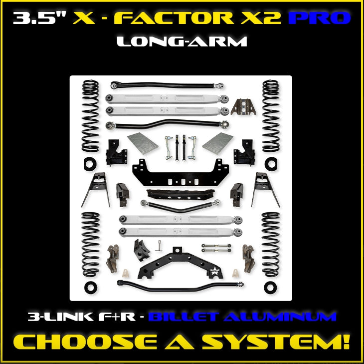 Jeep JLU (4DR) 3.5" X - Factor X2 PRO Long-Arm System