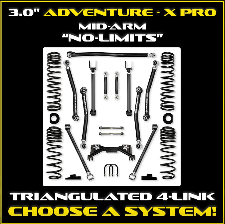 Jeep JT Gladiator 3.0" Adventure - X PRO "No-Limits" Mid-Arm System (RUBICON)