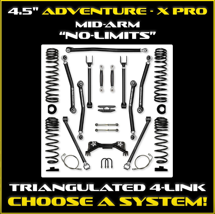 Jeep JT Gladiator 4.5" Adventure - X PRO "No-Limits" Mid-Arm System (RUBICON)