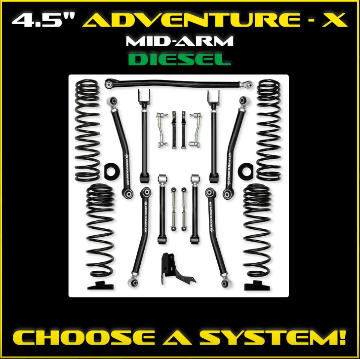 Jeep JT Gladiator 4.5" Adventure - X Diesel Mid-Arm System