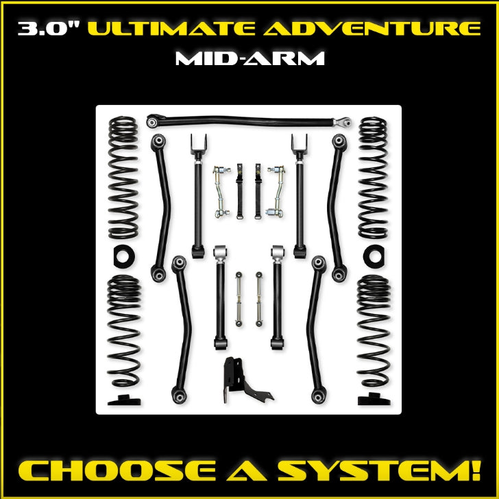 Jeep JT Gladiator 3.0" Ultimate Adventure Mid-Arm System
