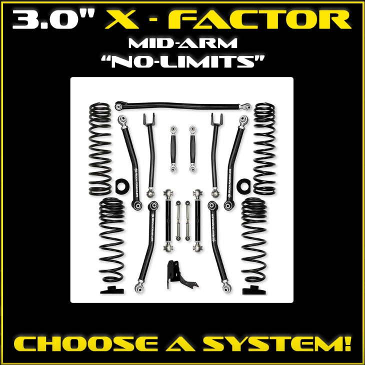 Jeep JT Gladiator 3.0" X-Factor "No Limits" Mid-Arm System (RUBICON)