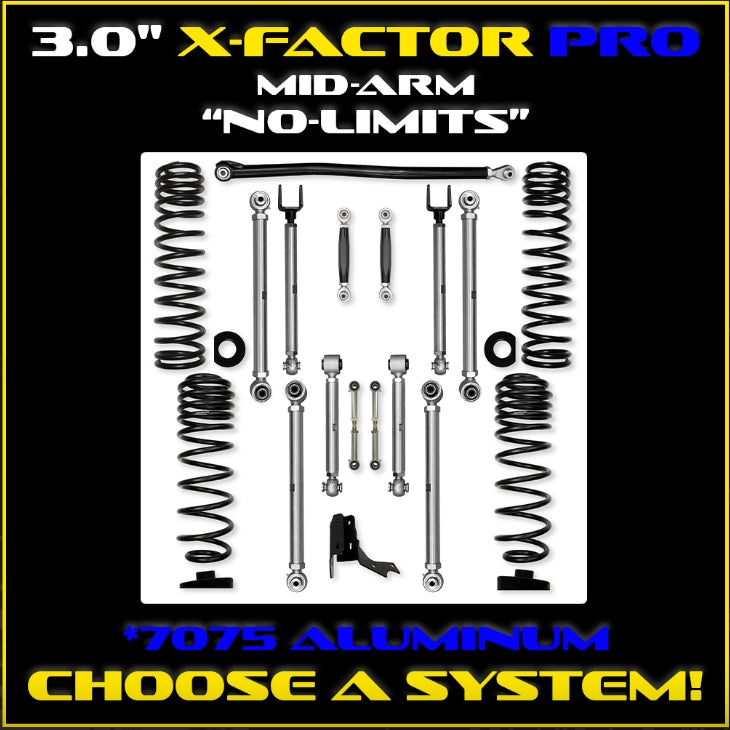 Jeep JT Gladiator 3.0" X-Factor PRO "No Limits" Mid-Arm System (RUBICON)