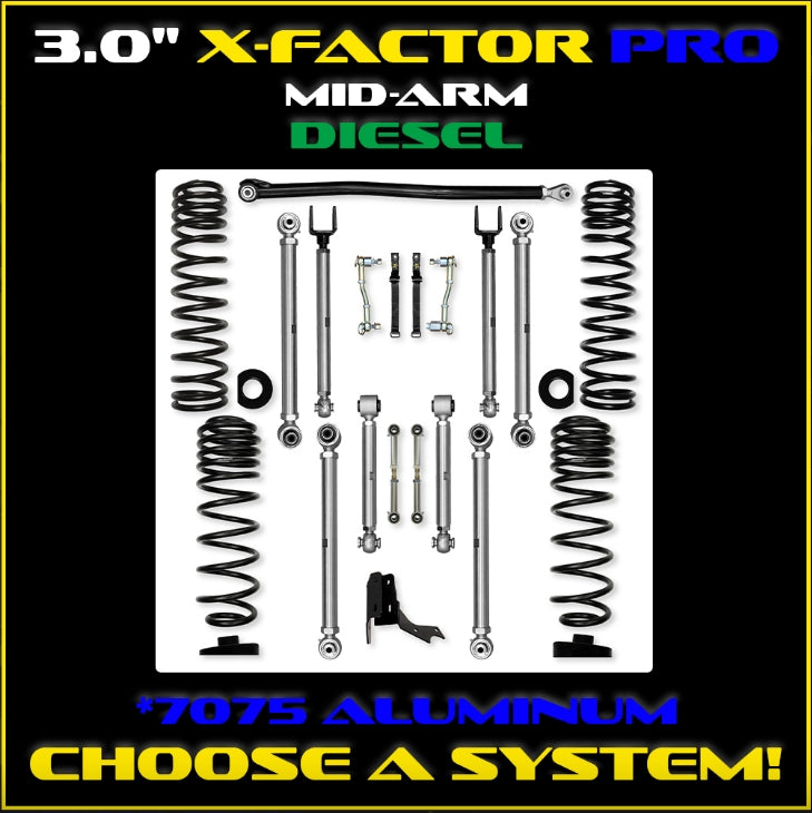 Jeep JT Gladiator 3.0" Diesel X-Factor PRO Mid-Arm System