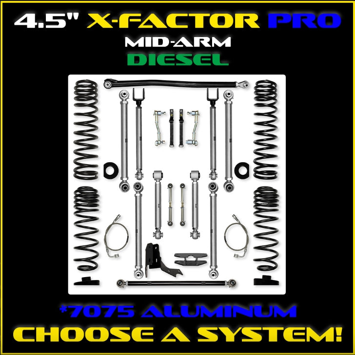 Jeep JT Gladiator 4.5" Diesel X-Factor PRO Mid-Arm System