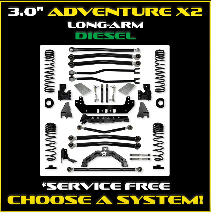 Jeep JT Gladiator 3.0" Adventure - X2 Diesel Long-Arm System