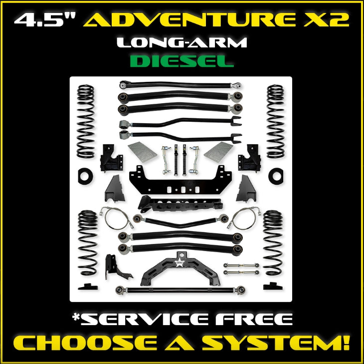 Jeep JT Gladiator 4.5" Adventure X2 Diesel Long-Arm System