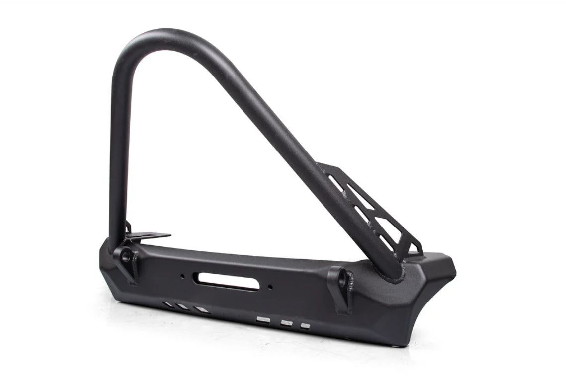 Crawltek Pyro Stubby Front Bumper with Stinger - Black - TJ/LJ/YJ/CJ