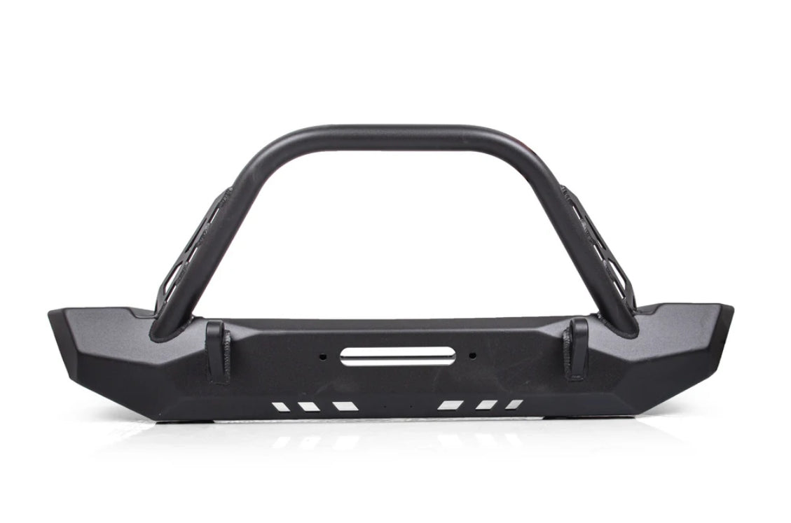 Crawltek Pyro Mid-Width Front Bumper w/ Flat Top Stinger - CJ/YJ/TJ - Black