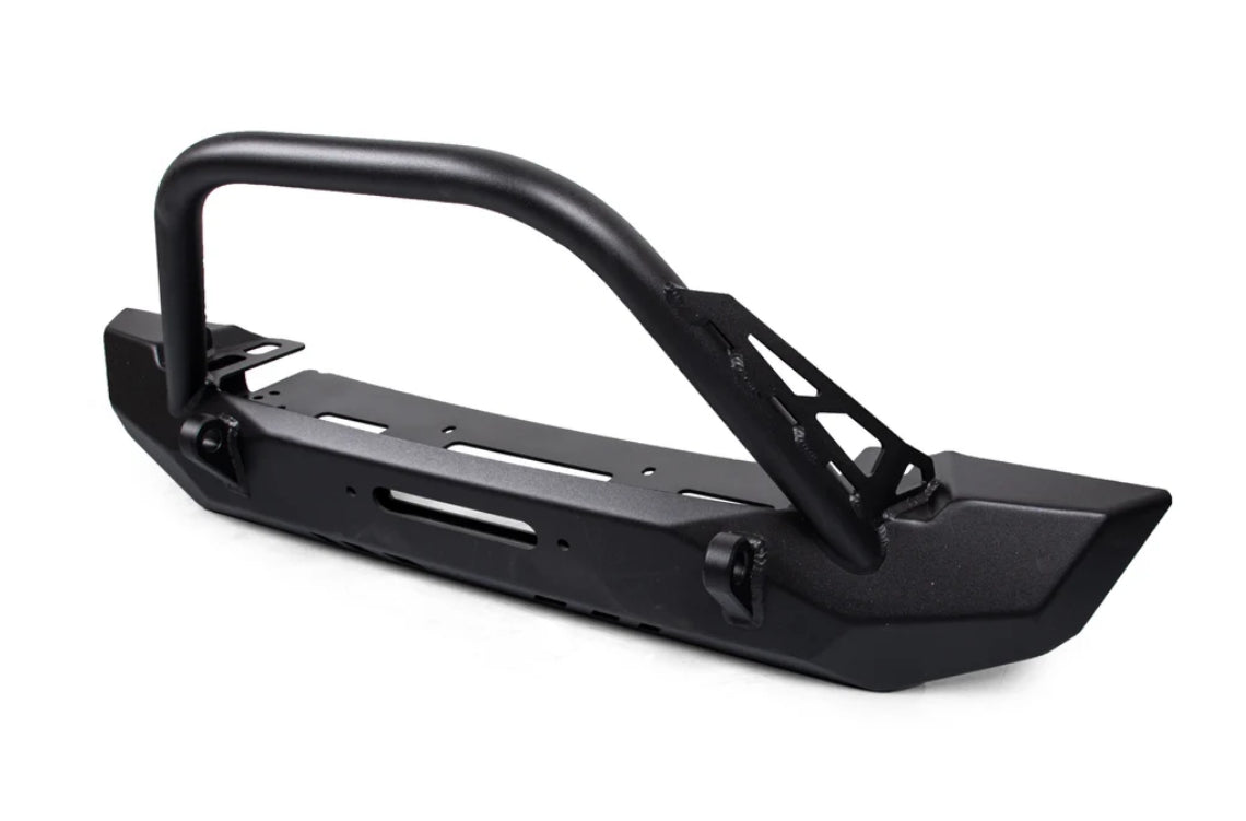 Crawltek Pyro Mid-Width Front Bumper w/ Flat Top Stinger - CJ/YJ/TJ - Black