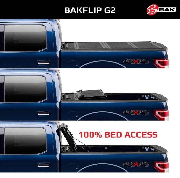 BAK BAKFlip G2 Hard Folding Truck Bed Tonneau Cover | 226133 | Fits 2020-2023 Chevy/GMC Silverado/Sierra 2500/3500 6' 10" Bed (82.2")