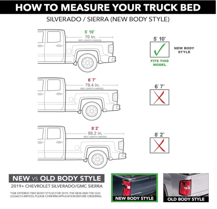 BAK BAKFlip G2 Hard Folding Truck Bed Tonneau Cover | 226130 | Fits 2019 - 2023 Chevy/GMC Silverado/Sierra 1500, works w/ MultiPro/Flex tailgate (Will not fit Carbon Pro Bed) 5' 10" Bed (69.9")