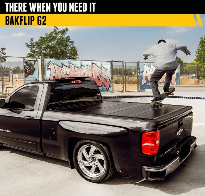 BAK BAKFlip G2 Hard Folding Truck Bed Tonneau Cover | 226130 | Fits 2019 - 2023 Chevy/GMC Silverado/Sierra 1500, works w/ MultiPro/Flex tailgate (Will not fit Carbon Pro Bed) 5' 10" Bed (69.9")