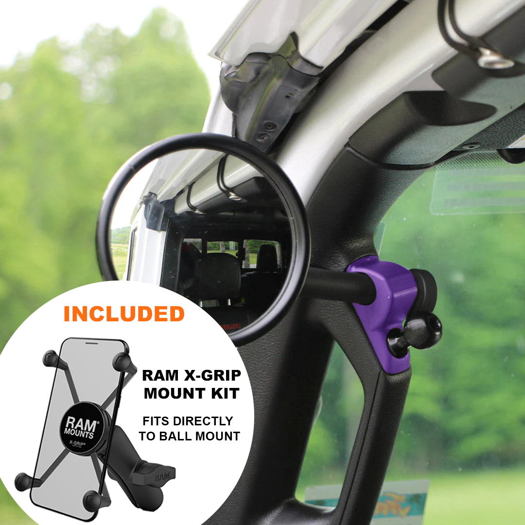**2024** JL/JLU A-Pillar Side Jeep Mirrors with Base Mount Driver AND Passenger