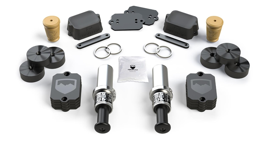 Teraflex SpeedBump Front and Falcon Progressive Rear Bump Stop Kit, 0-4.5 Lift - JL