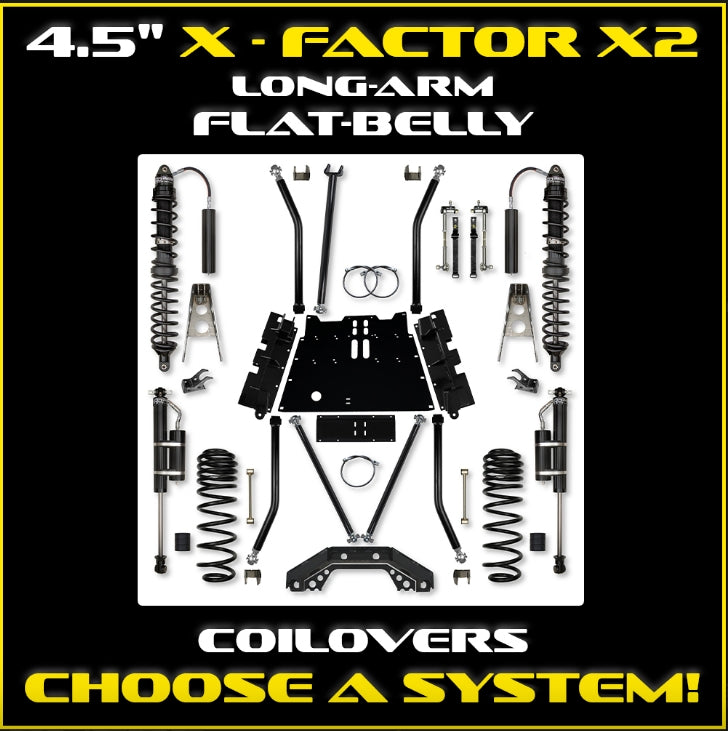 Jeep LJ 4.5"X-Factor X2 Flat Belly Coil Over Long Arm System
