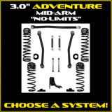 Jeep JT Gladiator 3.0" Adventure "No-Limits" Mid-Arm System (RUBICON)