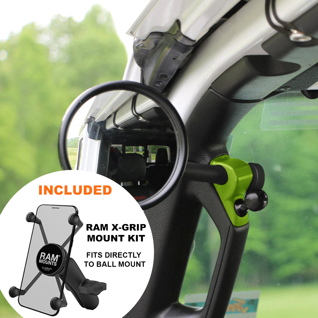 **2024** JL/JLU A-Pillar Side Jeep Mirrors with Base Mount Driver AND Passenger