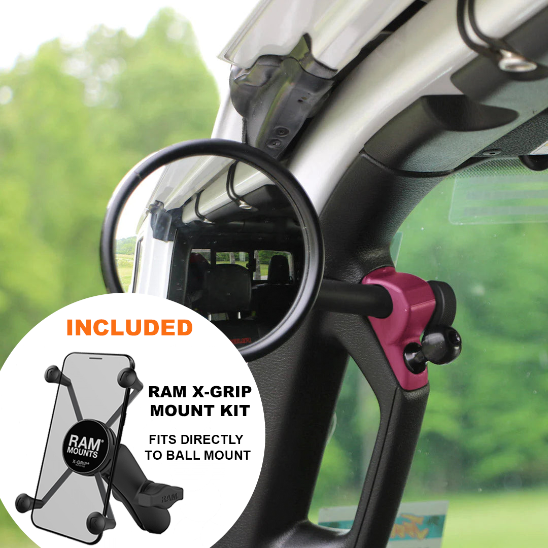 **2024** JL/JLU A-Pillar Side Jeep Mirrors with Base Mount Driver AND Passenger