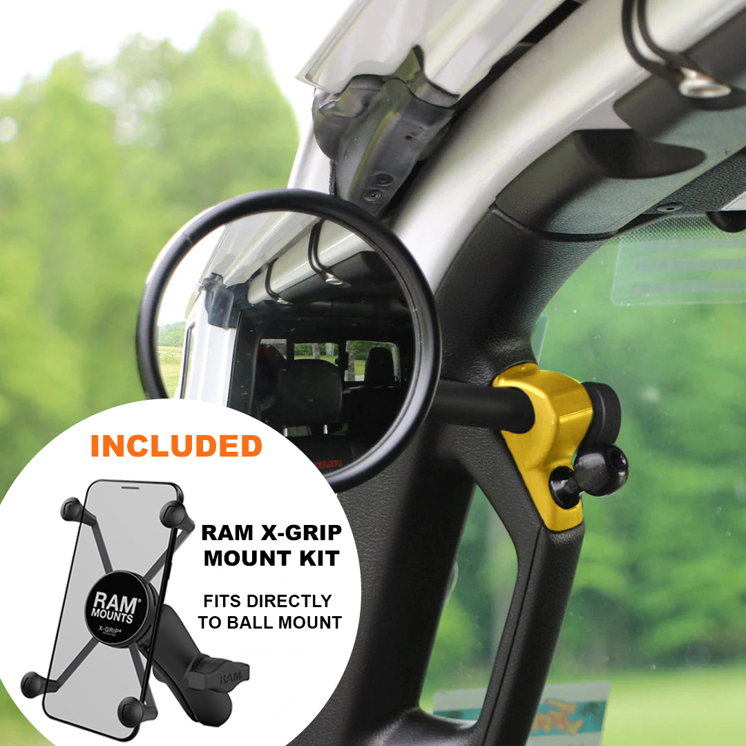 **2024** JL/JLU A-Pillar Side Jeep Mirrors with Base Mount Driver AND Passenger